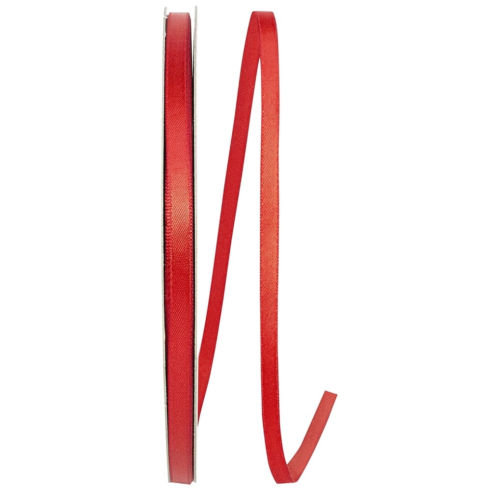 Red Hf Ribbon Reliant Ribbon - 4950-065-01C, Double Face Satin - Dfs Ribbon, Red, 1/4 ...