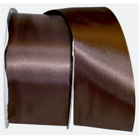 Reliant Ribbon - 4950-092-40K, Double Face Satin - Dfs Ribbon, Brown, 2-1/2 Inch, 50 Yards