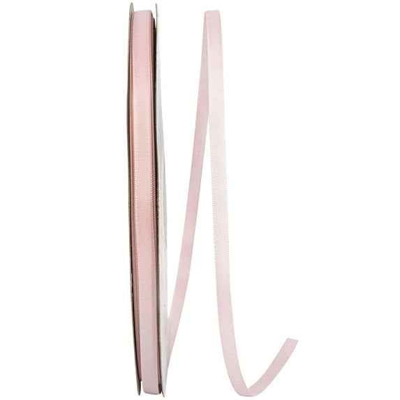 Reliant Ribbon - 4950-117-01C, Double Face Satin - Dfs Ribbon, Light Pink, 1/4 Inch, 100 Yards