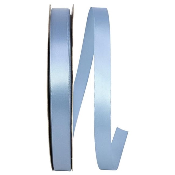 Reliant Ribbon 4950-354-03C 0.62 in. 100 Yards Double Face Satin Ribbon, French Blue