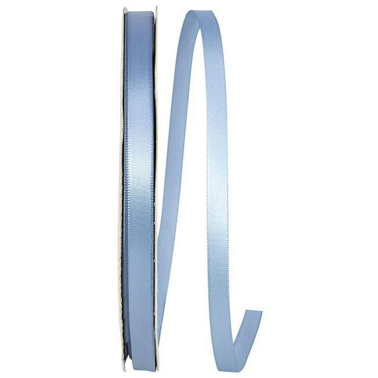 Blue Double Face French Satin Ribbon - 1 - Double Face Satin - Ribbons -  Trims