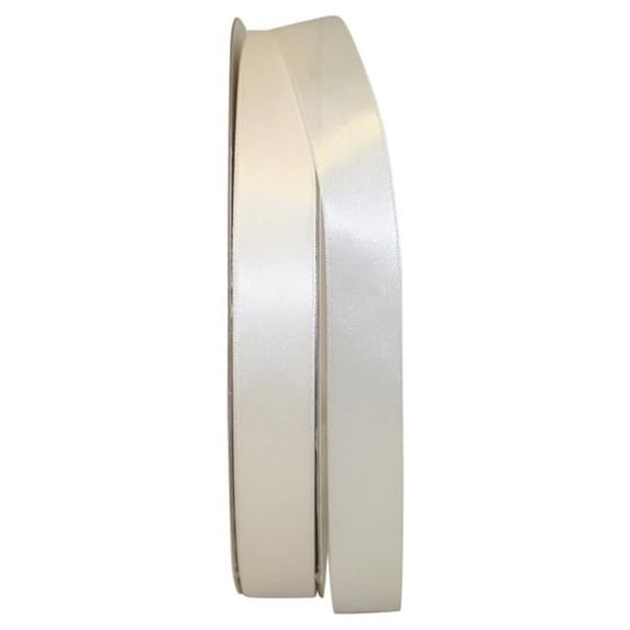Reliant Ribbon - 4950-389-05C, Double Face Satin - Dfs Ribbon, Antique White, 7/8 Inch, 100 Yards