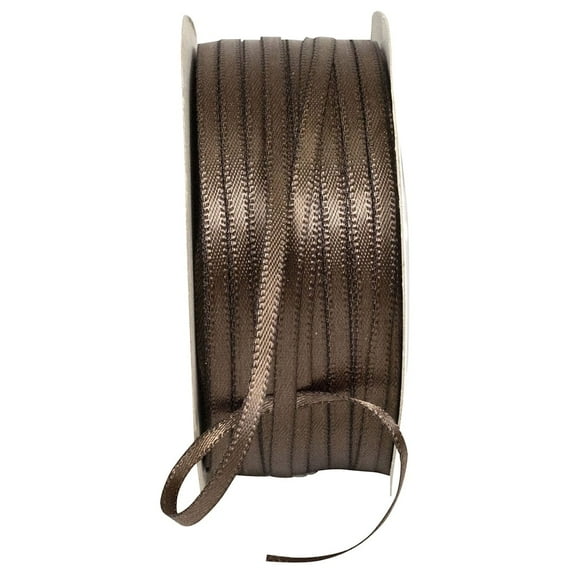 Reliant Ribbon - 4950-705-18C, Double Face Satin - Dfs Ribbon, Chocolate Brown, 1/8 Inch, 100 Yards