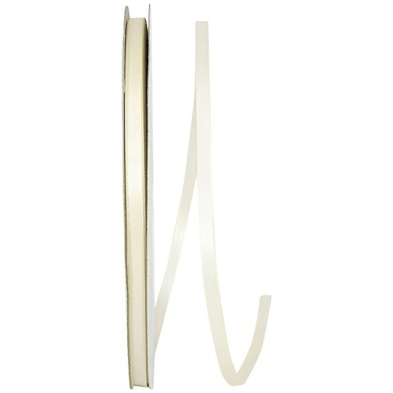 Reliant Ribbon - 4950-810-01C, Double Face Satin - Dfs Ribbon, Ivory, 1/4 Inch, 100 Yards
