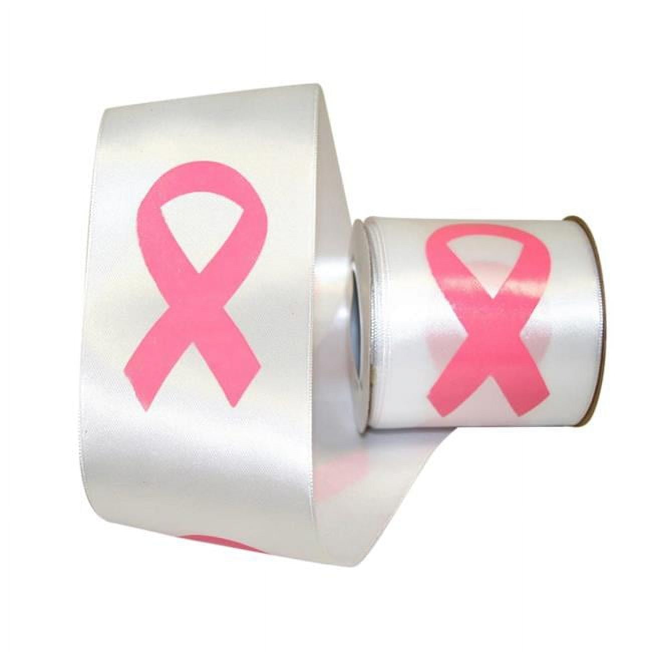 Reliant Ribbon - 4961-030-40F, Breast Cancer Awareness Ribbon Dfs Ribbon,  White, 2-1/2 Inch, 10 Yards 