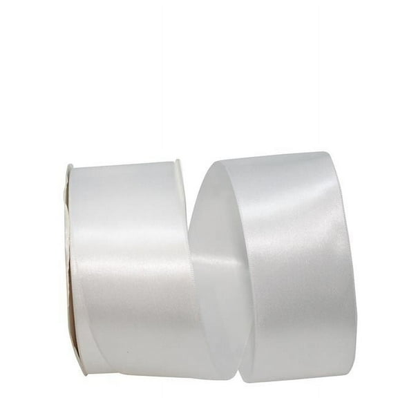Reliant Ribbon - 5000-030-16K, Double Face Satin Charm Dfs Ribbon, White, 2-1/4 Inch, 50 Yards