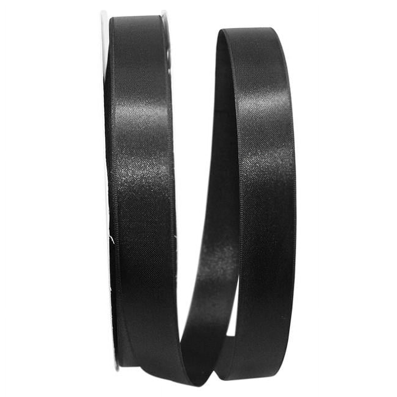 Reliant Ribbon - 5000-031-05C, Double Face Satin Charm Dfs Ribbon, Black, 7/8 Inch, 100 Yards