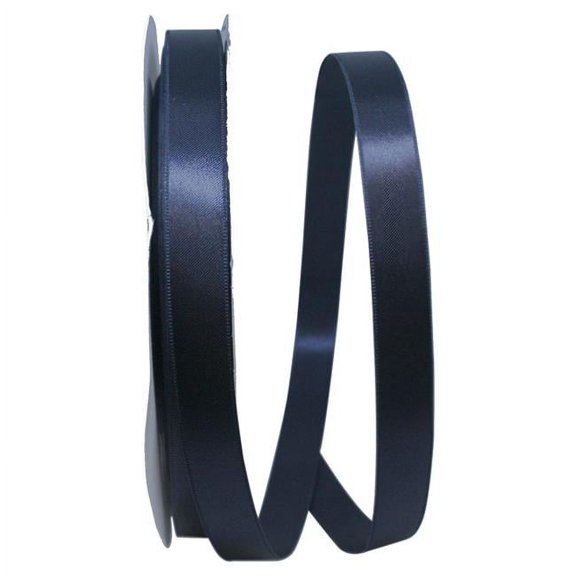 Reliant Ribbon - 5000-055-03C, Double Face Satin Charm Dfs Ribbon, Navy, 5/8 Inch, 100 Yards