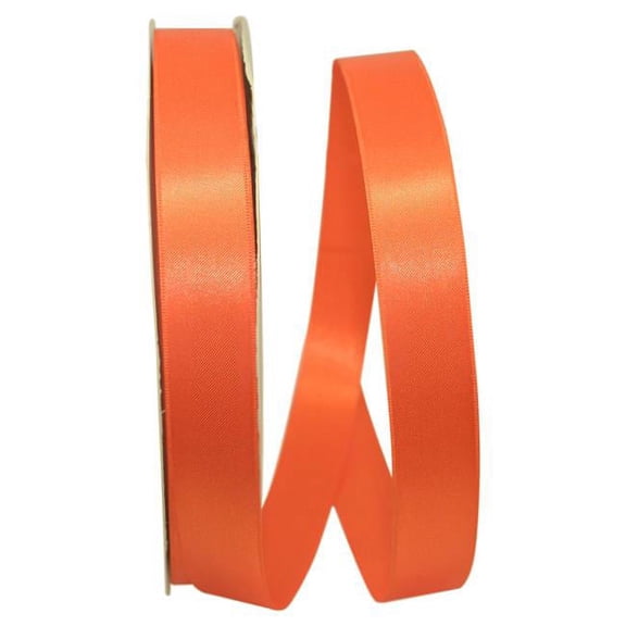 Reliant Ribbon - 5000-058-05C, Double Face Satin Charm Dfs Ribbon, Orange, 7/8 Inch, 100 Yards