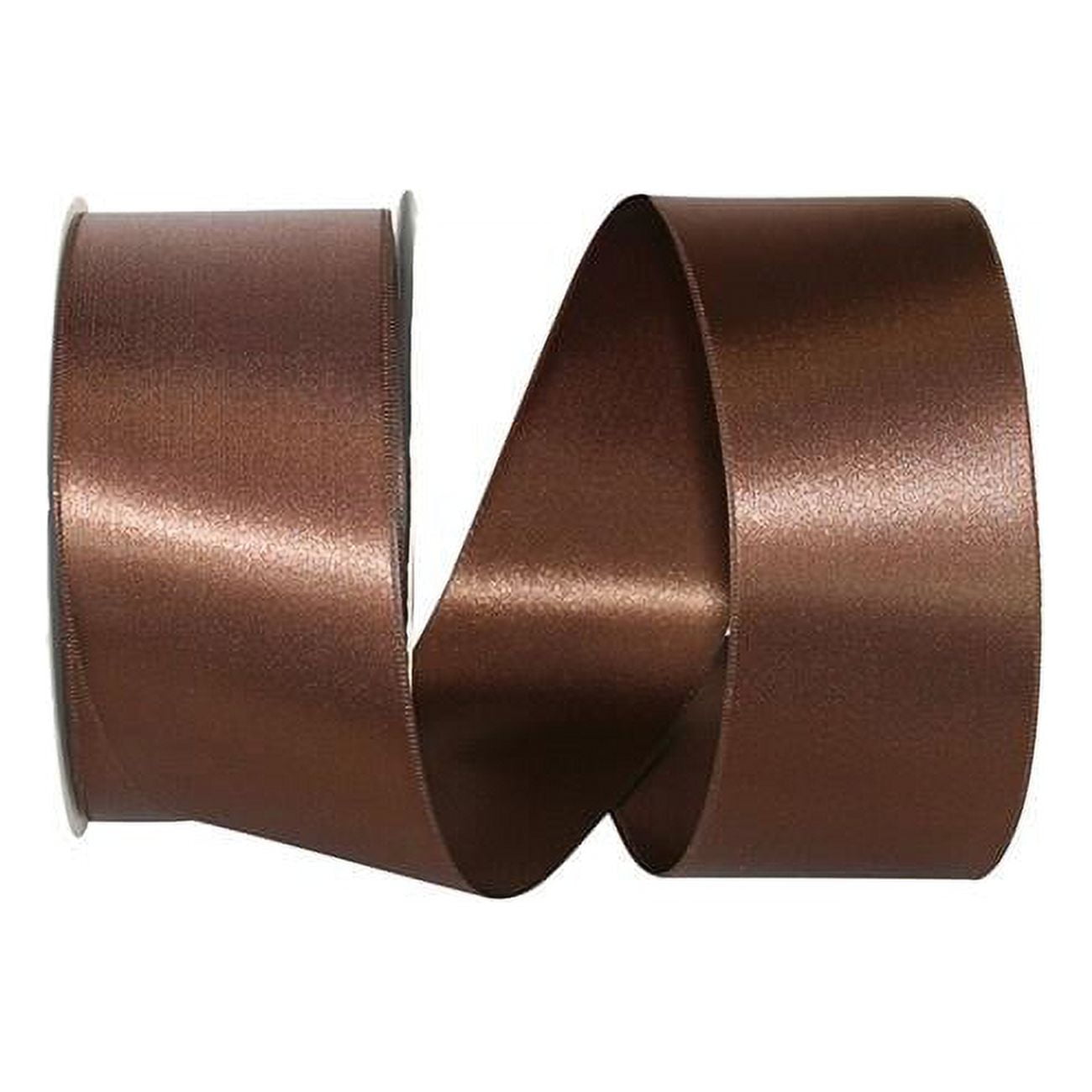 Reliant Ribbon - 5000-092-16K, Double Face Satin Charm Dfs Ribbon, Brown, 2-1/4 Inch, 50 Yards