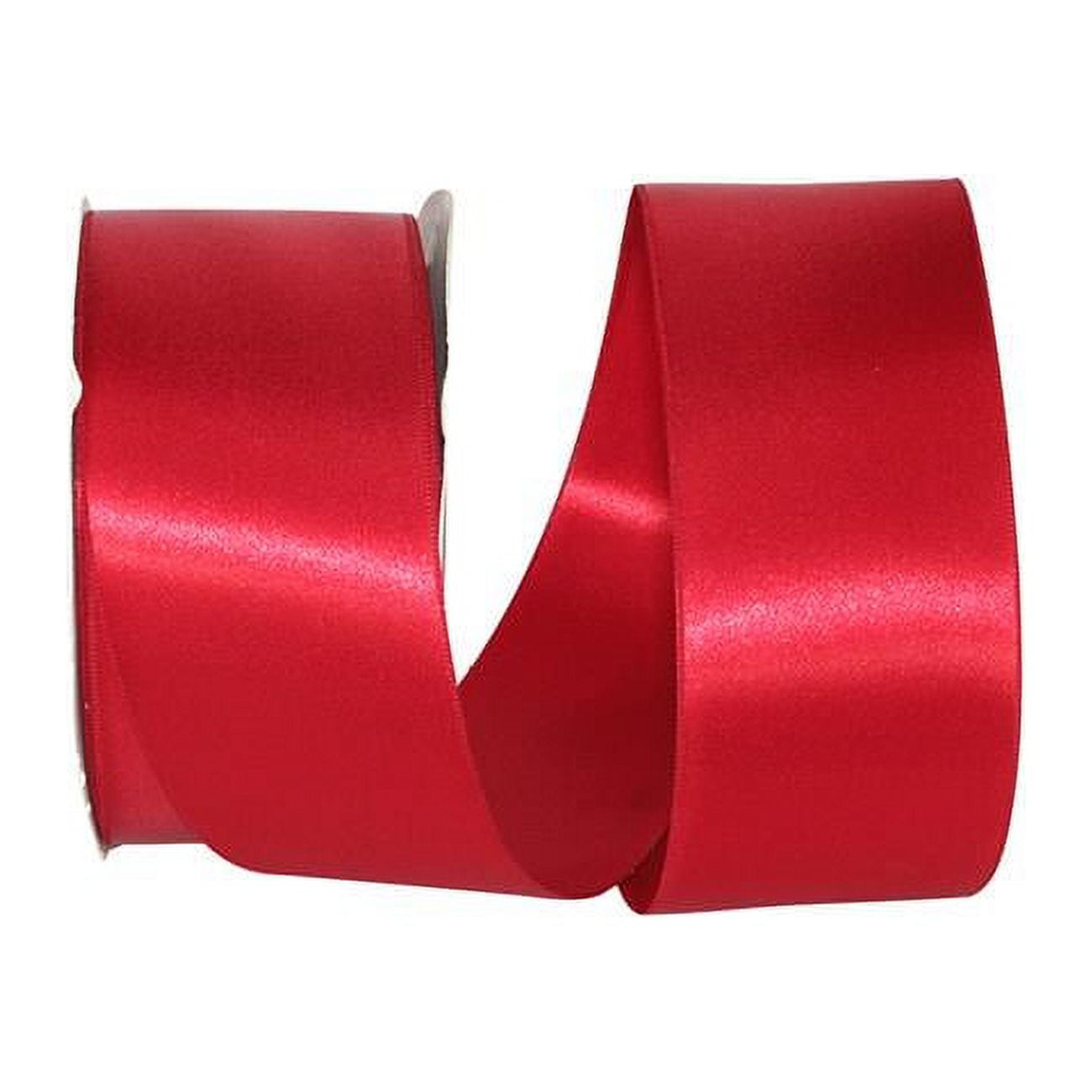 Reliant Ribbon - 5000-908-09C, Double Face Satin Charm Dfs Ribbon, Scarlet,  1-1/2 Inch, 100 Yards 