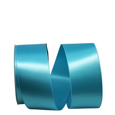 1 1/2\" Turquoise Blue Satin Ribbon 50 Yards Per Roll