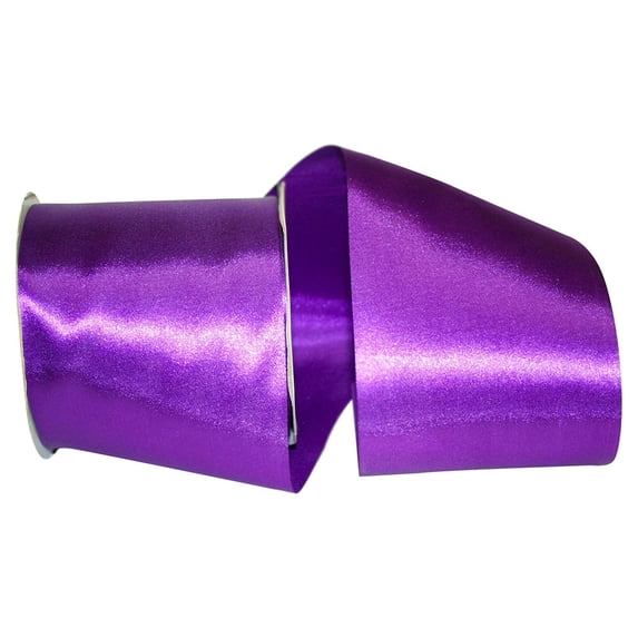 Reliant Ribbon - 5100-064-10K, Single Face Sf Satin With Soft Finish Ribbon, Purple, 4 Inch, 50 Yards