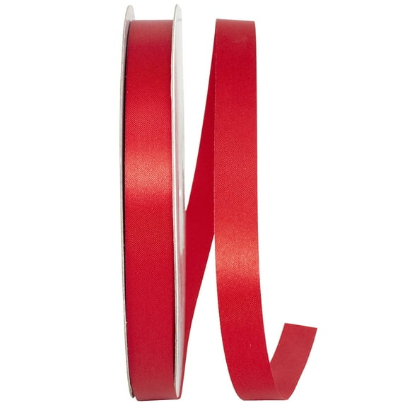 Reliant Ribbon - 5100-065-03C, Single Face Sf Satin With Soft Finish Ribbon, Red, 5/8 Inch, 100 Yards