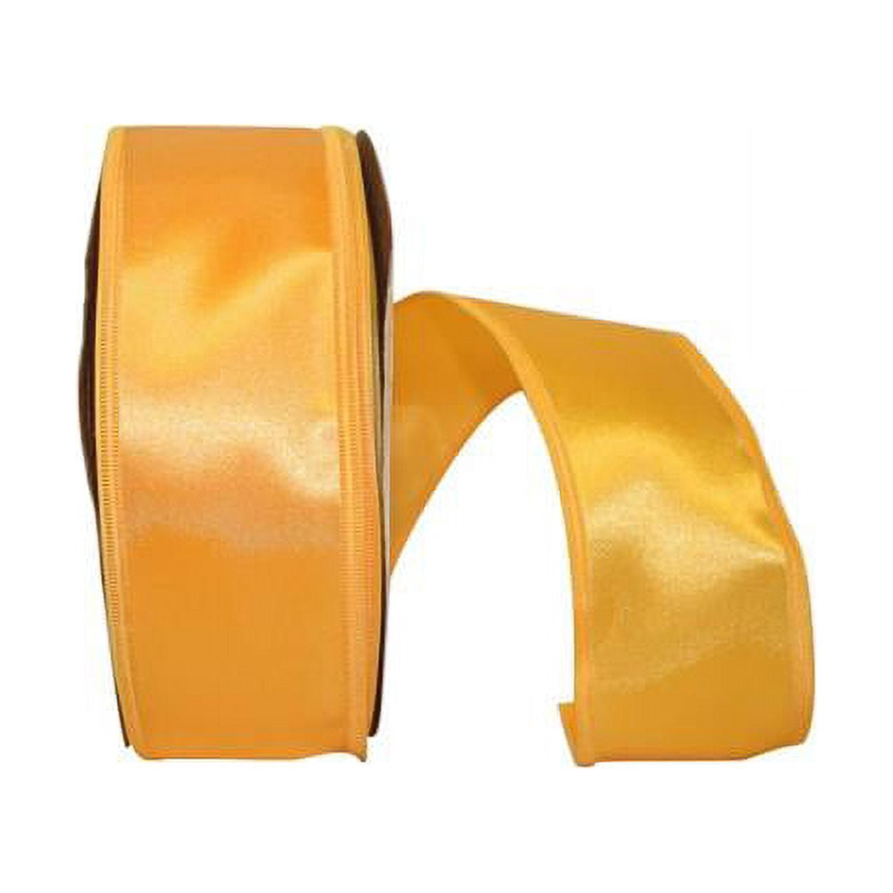 Reliant Gold Reliant Ribbon - 5102W-035-16K, Soft Satin Ez Wired Edge Ribbon, Gold ...