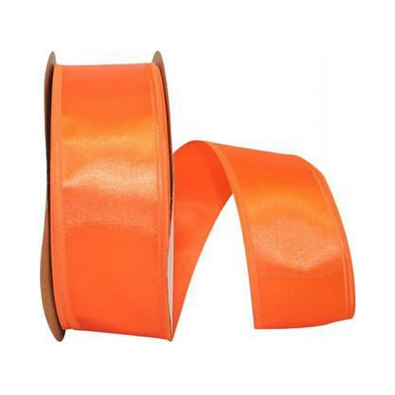 Reliant Ribbon - 5102W-058-16K, Soft Satin Ez Wired Edge Ribbon, Orange, 2-1/8 Inch, 50 Yards