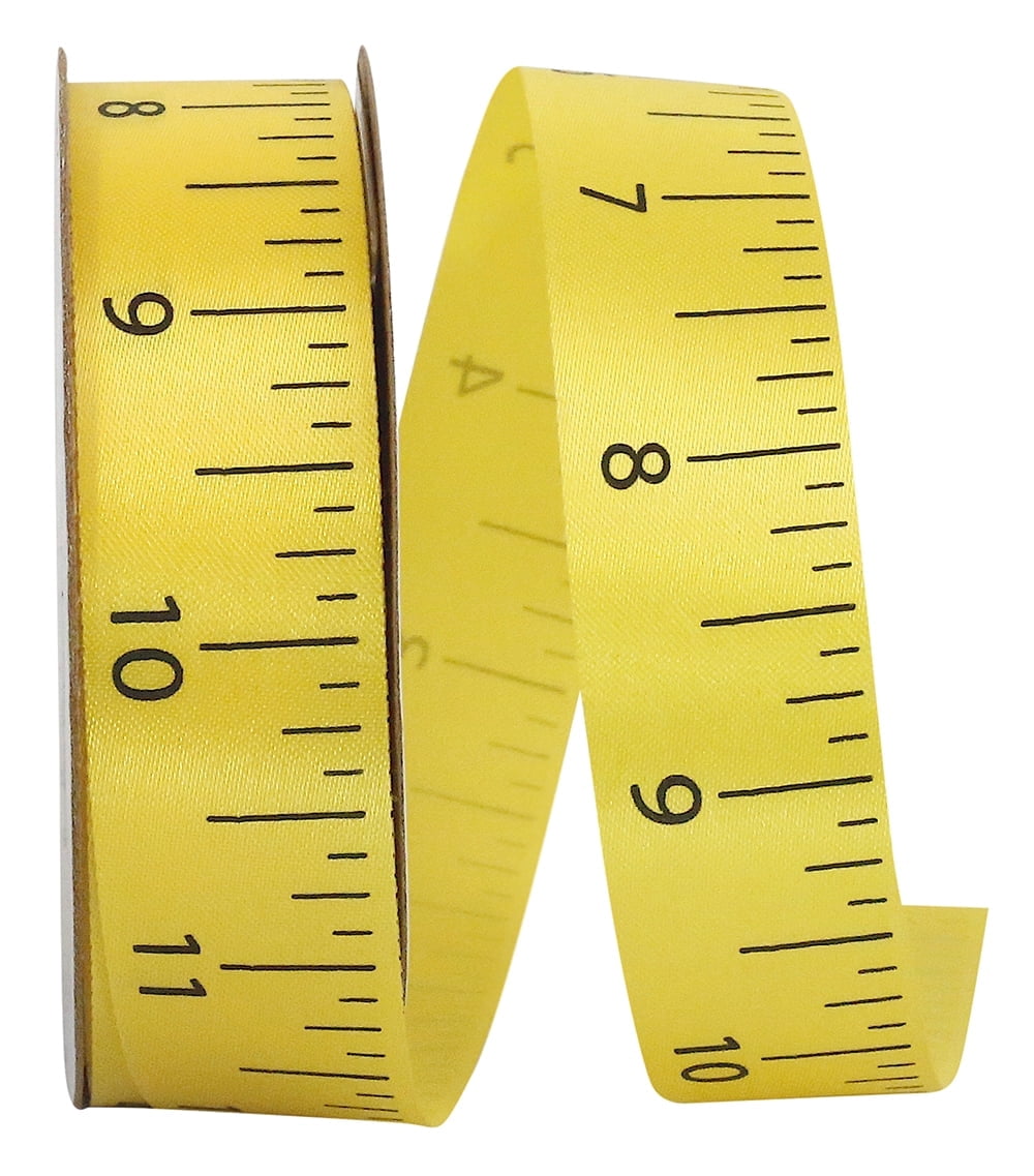 The Ribbon Roll - T5115-079-05J, Soft Satin Ruler Ribbon, Yellow, 7/8 ...