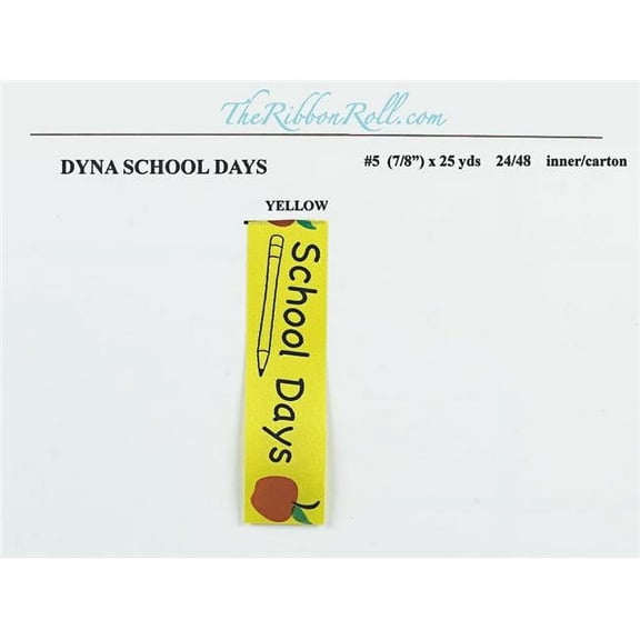 Reliant Ribbon - 5116-079-05J, Soft Satin School Day Ribbon, Yellow, 7/8 Inch, 25 Yards