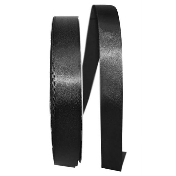 Reliant Ribbon - 5150-031-05C, Single Face Sfs Satin Ribbon, Black, 7/8 Inch, 100 Yards