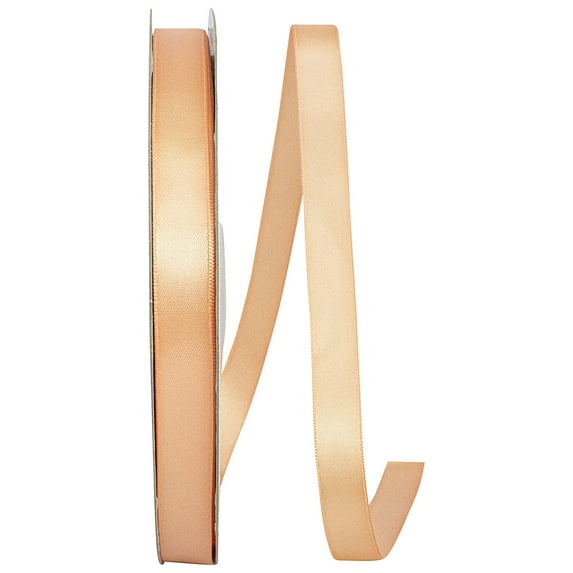Reliant Ribbon - 5150-062-03C, Single Face Sfs Satin Ribbon, Peach, 5/8 Inch, 100 Yards