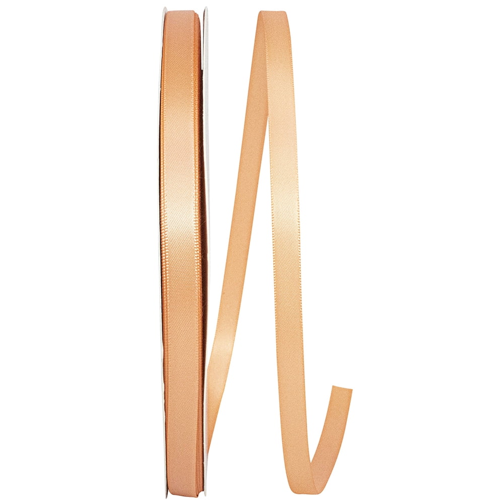 Reliant Ribbon - 5150-062-15C, Single Face Sfs Satin Ribbon, Peach, 3/8 ...