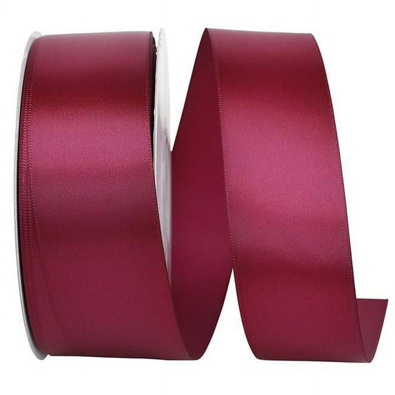 Reliant Ribbon - 5150-201-09K, Single Face Sfs Satin Ribbon, Wine, 1-1/2 Inch, 50 Yards