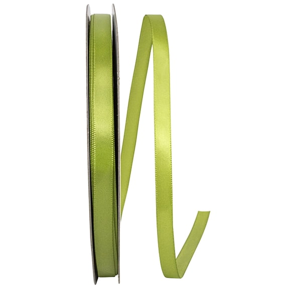 Reliant Ribbon - 5150-535-15C, Single Face Sfs Satin Ribbon, Green Grass, 3/8 Inch, 100 Yards