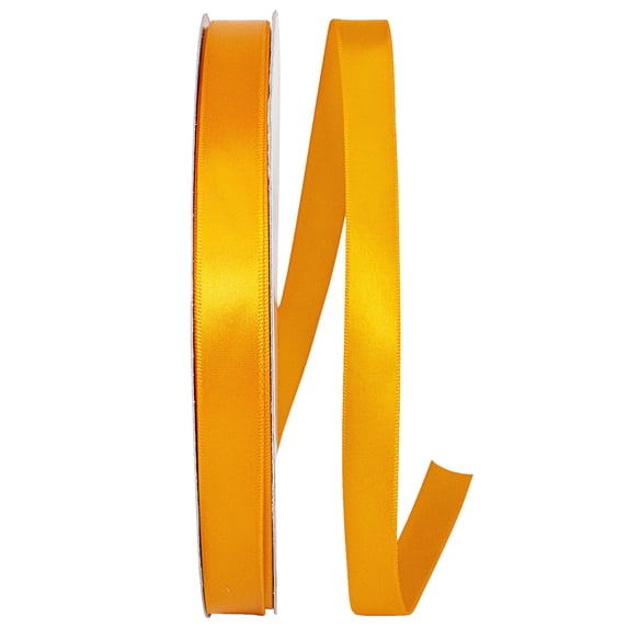 Reliant Ribbon - 5150-762-03C, Single Face Sfs Satin Ribbon, Tangerine, 5/8 Inch, 100 Yards