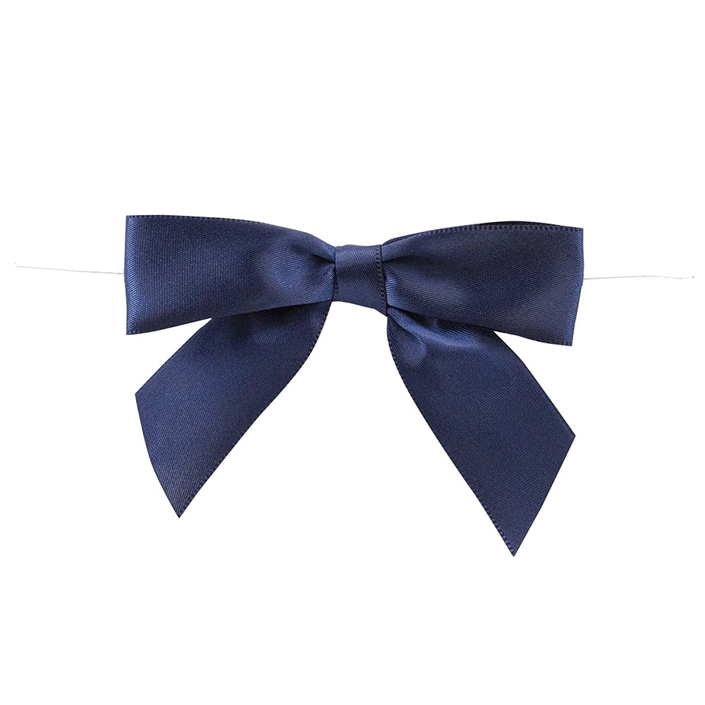 Ocean Blue Grosgrain Pre-tied Bow, 3.25” Bow, 5” Twist Tie, 7/8