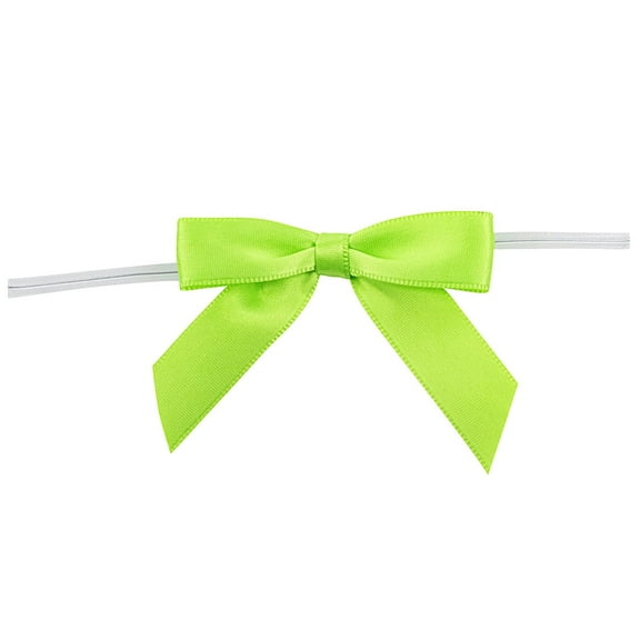 Reliant Ribbon - 5171-18503-2X1, Satin Twist Tie Bows - Small Bows, Citrus, 5/8 Inch, 100 Pieces