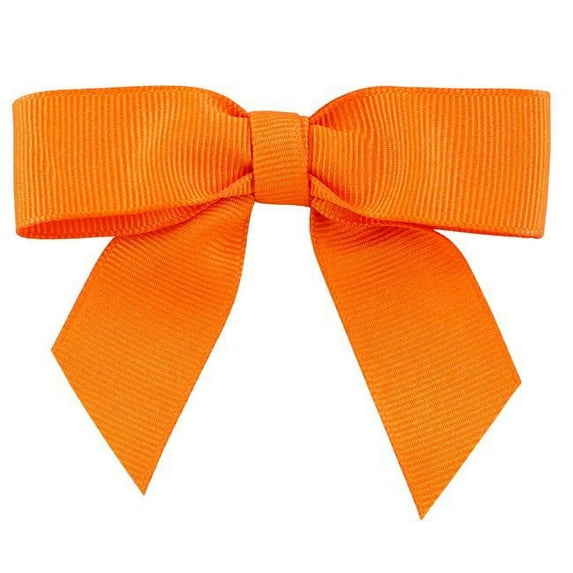 Reliant Ribbon - 5173-05805-3X2, Grosgrain Twist Tie Bows - Large Bows, Orange, 7/8 Inch, 100 Pieces