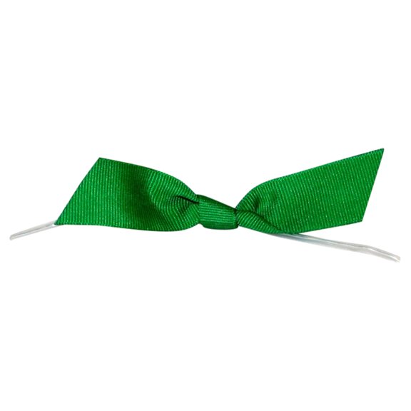 Reliant Ribbon - 5175-51005-2X2, Grosgrain Twist Tie Flair Bows Bows, Emerald, 7/8 Inch, 100 Pieces