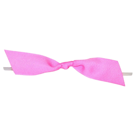 Reliant Ribbon - 5175-90405-2X2, Grosgrain Twist Tie Flair Bows Bows, Hot Pink, 7/8 Inch, 100 Pieces