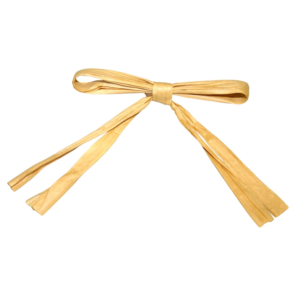 Reliant Ribbon - 5190-97001-2X2, Raffia Twist Tie Bows - 2 Strand Bows,  Straw, 1/4 Inch, 100 Pieces