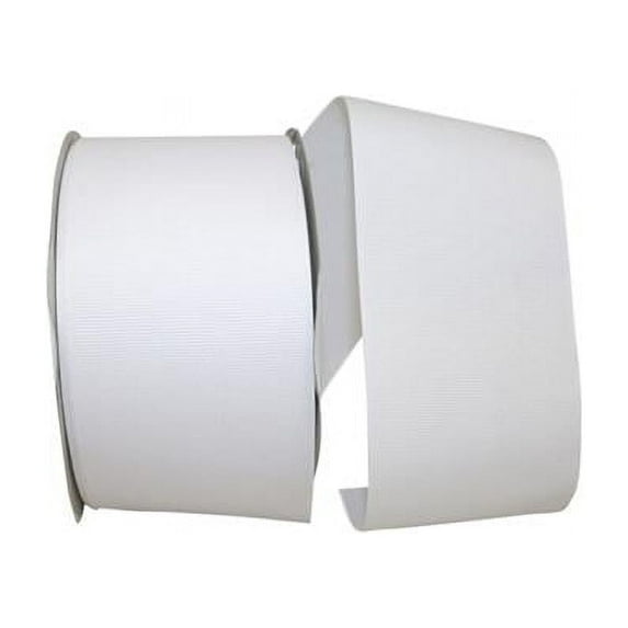 Reliant Ribbon - 5200-030-40K, Grosgrain Texture Ribbon, White, 3 Inch, 50 Yards