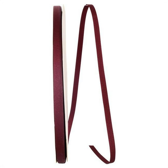 Reliant Ribbon - 5200-090-01C, Grosgrain Texture Ribbon, Burgundy, 1/4 Inch, 100 Yards