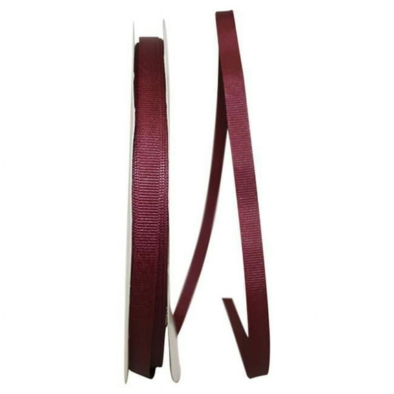 Reliant Ribbon - 5200-090-15C, Grosgrain Texture Ribbon, Burgundy, 3/8 Inch, 100 Yards