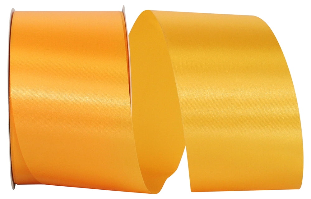 Reliant Ribbon - 5400-035-40K, Floral Satin With Firm Finish Ribbon, Gold, 2-1/2 Inch, 50 Yards