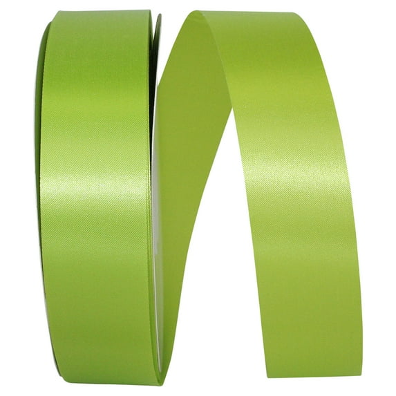 Reliant Ribbon - 5400-042-09C, Floral Satin With Firm Finish Ribbon, Apple Green, 1-3/8 Inch, 100 Yards