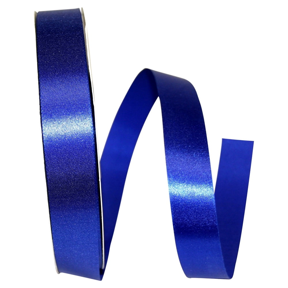Reliant Ribbon - 5400-050-05C, Floral Satin With Firm Finish Ribbon, Royal, 7/8 Inch, 100 Yards