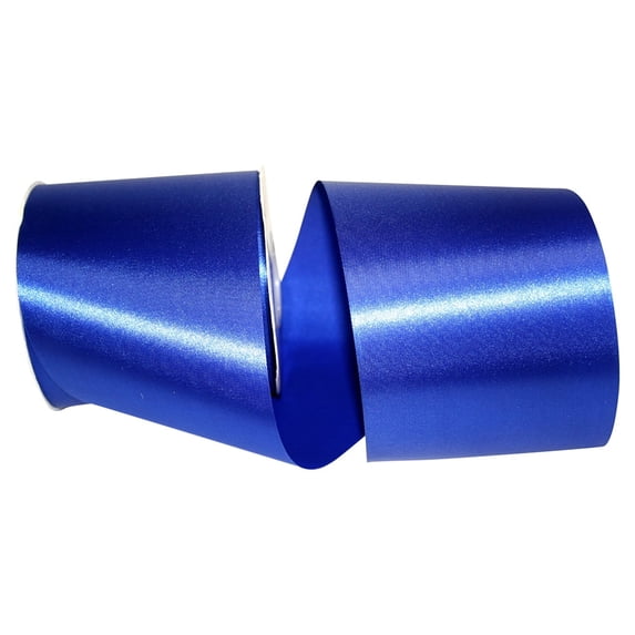 Reliant Ribbon - 5400-050-10K, Floral Satin With Firm Finish Ribbon, Royal, 4 Inch, 50 Yards