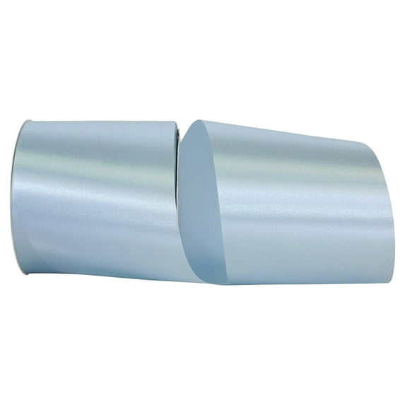 Reliant Ribbon - 5400-053-10K, Floral Satin With Firm Finish Ribbon, Blue, 4 Inch, 50 Yards