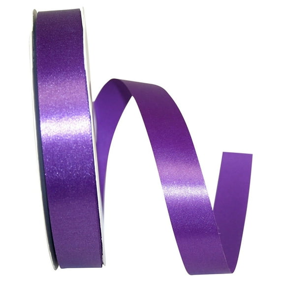 Reliant Ribbon - 5400-064-05C, Floral Satin With Firm Finish Ribbon, Purple, 7/8 Inch, 100 Yards