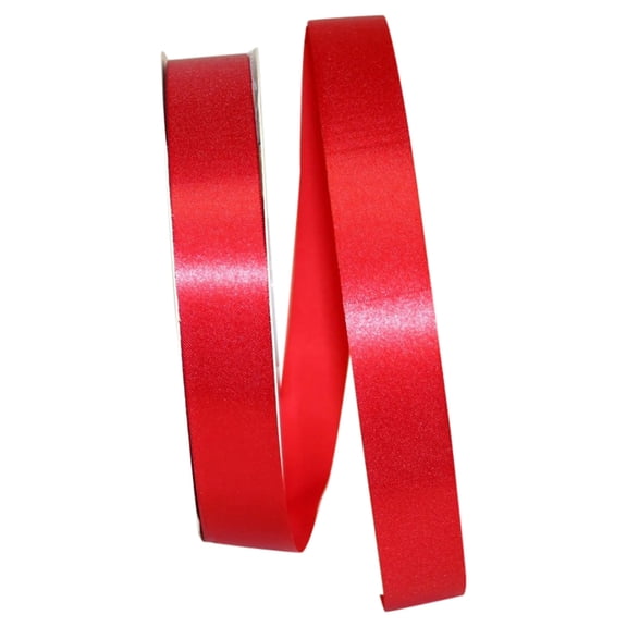 Reliant Ribbon - 5400-065-05C, Floral Satin With Firm Finish Ribbon, Red, 7/8 Inch, 100 Yards