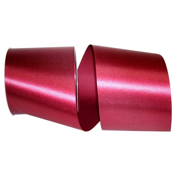 Reliant Ribbon - 5400-090-10K, Floral Satin With Firm Finish Ribbon, Burgundy, 4 Inch, 50 Yards