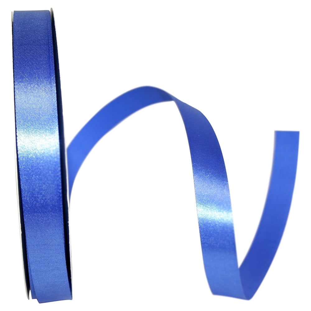 Reliant Ribbon - 5400-354-03C, Floral Satin With Firm Finish Ribbon, French Blue, 5/8 Inch, 100 Yards
