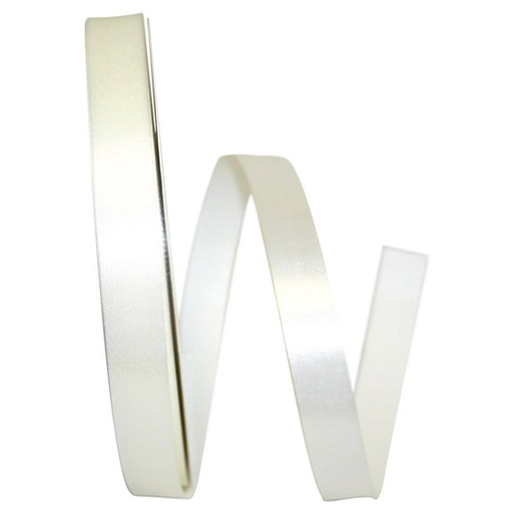 Reliant Ribbon - 5400-650-03C, Floral Satin With Firm Finish Ribbon, Eggshell, 5/8 Inch, 100 Yards