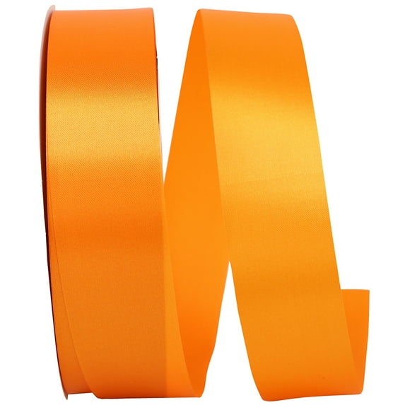 Reliant Ribbon - 5400-762-09C, Floral Satin With Firm Finish Ribbon, Tangerine, 1-3/8 Inch, 100 Yards