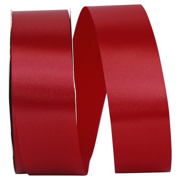 Reliant Ribbon - 5400-908-16C, Floral Satin With Firm Finish Ribbon, Scarlet, 1-7/8 Inch, 100 Yards