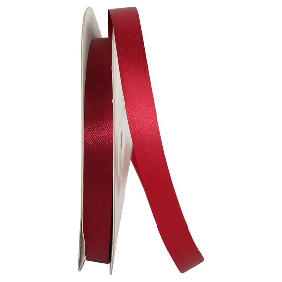 Reliant Ribbon - 5500-908-03C, Value Floral Satin With Firm Finish Ribbon, Scarlet, 5/8 Inch, 100 Yards